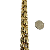 14k Yellow Gold 43.7g Polished Thick 16mm Puffed Fancy Link Bracelet Italy 7.5"