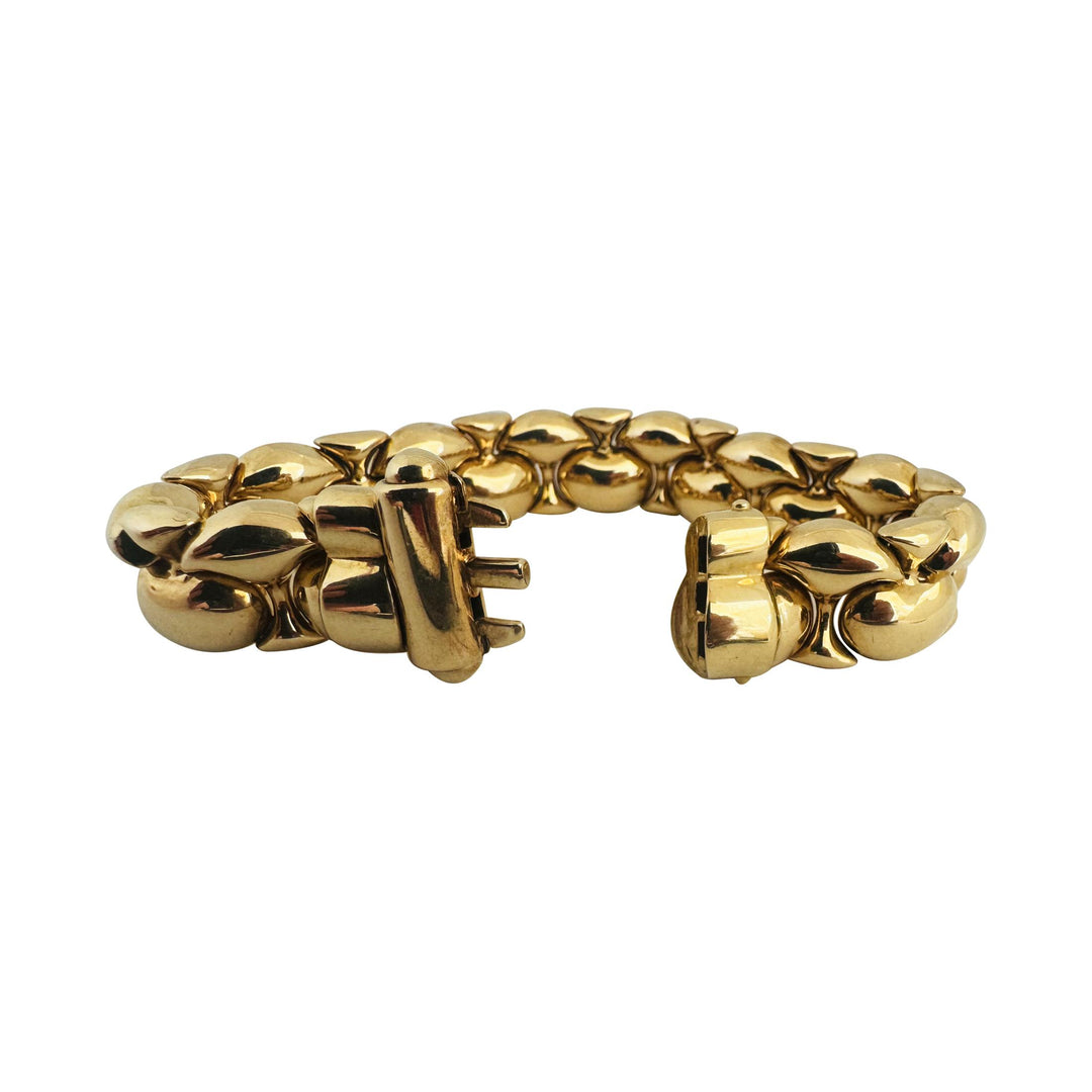 14k Yellow Gold 43.7g Polished Thick 16mm Puffed Fancy Link Bracelet Italy 7.5"