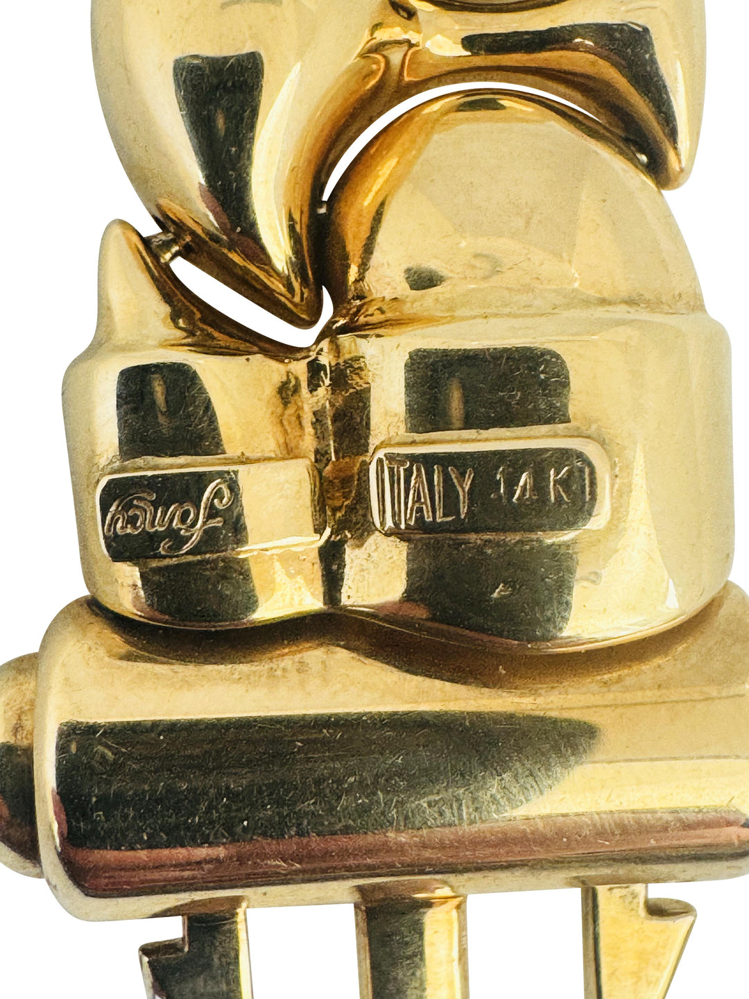 14k Yellow Gold 43.7g Polished Thick 16mm Puffed Fancy Link Bracelet Italy 7.5"