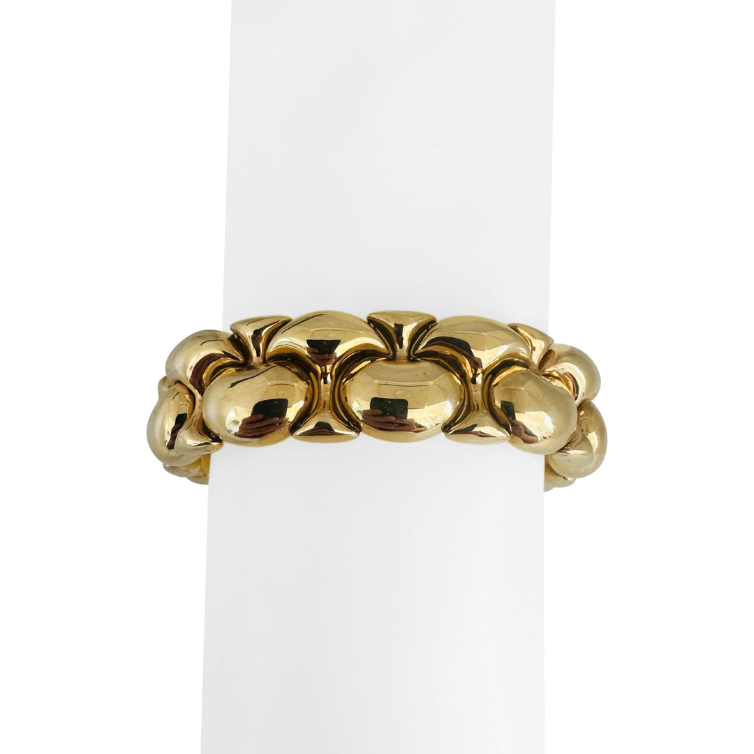 14k Yellow Gold 43.7g Polished Thick 16mm Puffed Fancy Link Bracelet Italy 7.5"