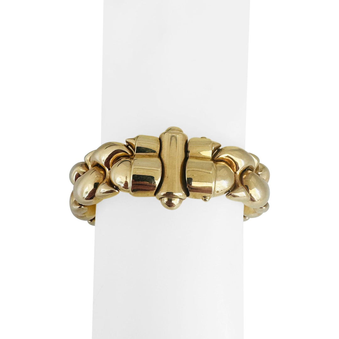 14k Yellow Gold 43.7g Polished Thick 16mm Puffed Fancy Link Bracelet Italy 7.5"