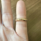 18k Yellow Gold and Flush Set Diamonds Curved Band Ring Size 6