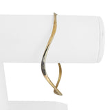 14k Yellow Gold 8.2g Solid Abstract Geometric Curved Bangle Bracelet 8.25"