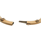 14k Yellow Gold Blue Sapphire and Seed Pearl Vintage Bangle Bracelet 6.75"