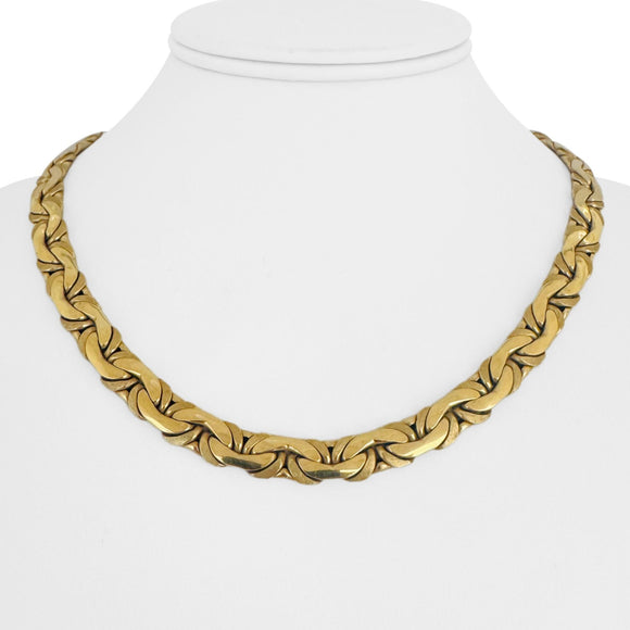14k Yellow Gold 32g Thick Ladies 7.5mm Flattened Cub Link Necklace Italy 18