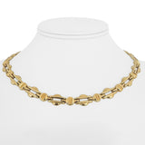 14k Yellow Gold 26.8g Ladies Polished 9.5mm Fancy Bar Link Necklace Italy 16"