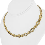 14k Yellow Gold 26.8g Ladies Polished 9.5mm Fancy Bar Link Necklace Italy 16"