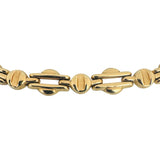 14k Yellow Gold 26.8g Ladies Polished 9.5mm Fancy Bar Link Necklace Italy 16"