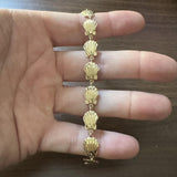 14k Yellow Gold 10.6g Solid Diamond Cut 10mm Scallop Shell Link Bracelet 7.25"