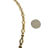 14k Yellow Gold 26.8g Ladies Polished 9.5mm Fancy Bar Link Necklace Italy 16"