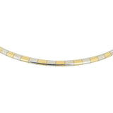 14k Yellow and White Gold 27.5g Solid Two Tone 4mm Omega Link Necklace Italy 16"