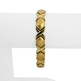 14k Yellow Gold 15.2g Thick 10mm Hugs and Kisses XO Link Bracelet Italy 6.75"