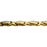 14k Yellow Gold 15.2g Thick 10mm Hugs and Kisses XO Link Bracelet Italy 6.75"