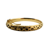 14k Yellow Gold 11.2g Diamond Cut 8mm Brushed Finish Bangle Bracelet 6.75"