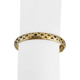 14k Yellow Gold 11.2g Diamond Cut 8mm Brushed Finish Bangle Bracelet 6.75"