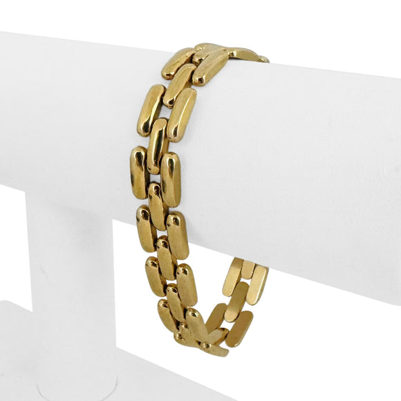14k Yellow Gold 19.7g Ladies Polished 11mm Panther Link Bracelet 7.25