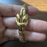 14k Yellow Gold 16.9g Ladies Knot Station Fancy Link Bracelet 7.5"