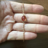 14k Yellow Gold and Oval Bezel Set Citrine Mariner Link Bracelet Italy 6.5"