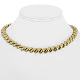 14k Yellow Gold 36.7g Heavy Polished 7.5mm San Marco Link Necklace Italy 16"