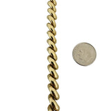 14k Yellow Gold 36.7g Heavy Polished 7.5mm San Marco Link Necklace Italy 16"