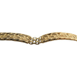 14k Yellow Gold 10.2g Vintage Greek Key 8mm Panel Link Bracelet Italy 7"