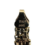 14k Yellow Gold 10.2g Vintage Greek Key 8mm Panel Link Bracelet Italy 7"