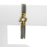 14k Yellow and White Gold 11.9g UnoaErre Three Strand Popcorn Bracelet Italy 7"
