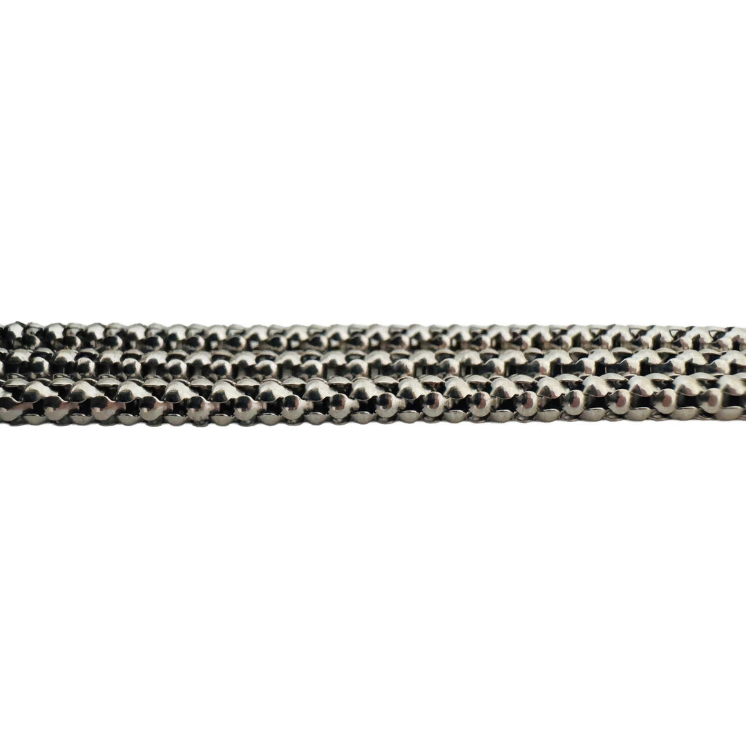 14k Yellow and White Gold 11.9g UnoaErre Three Strand Popcorn Bracelet Italy 7"