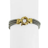 14k Yellow and White Gold 11.9g UnoaErre Three Strand Popcorn Bracelet Italy 7"