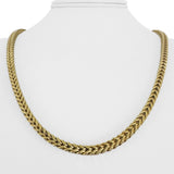 10k Yellow Gold 21.7g Semi Solid 5mm Squared Franco Link Chain Necklace 21.5"