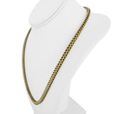10k Yellow Gold 21.7g Semi Solid 5mm Squared Franco Link Chain Necklace 21.5"