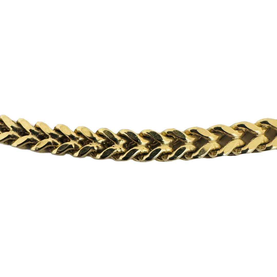 10k Yellow Gold 21.7g Semi Solid 5mm Squared Franco Link Chain Necklace 21.5"