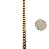 10k Yellow Gold 21.7g Semi Solid 5mm Squared Franco Link Chain Necklace 21.5"