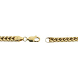 10k Yellow Gold 21.7g Semi Solid 5mm Squared Franco Link Chain Necklace 21.5"