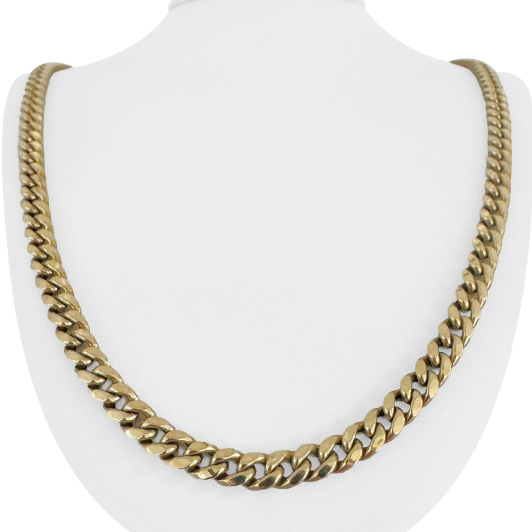 10k Yellow Gold 30g Semi Solid 6.5mm Cuban Link Chain Necklace 27"