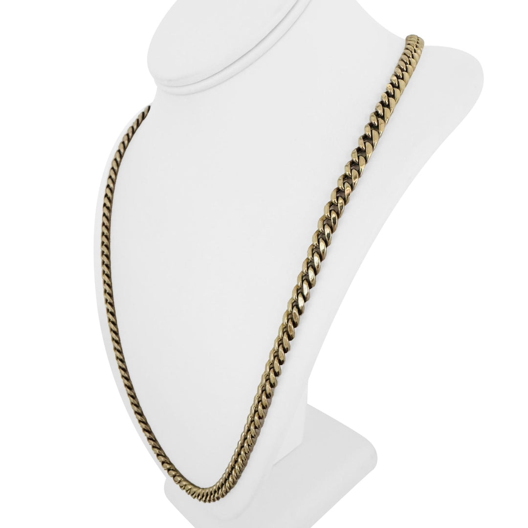 10k Yellow Gold 30g Semi Solid 6.5mm Cuban Link Chain Necklace 27"