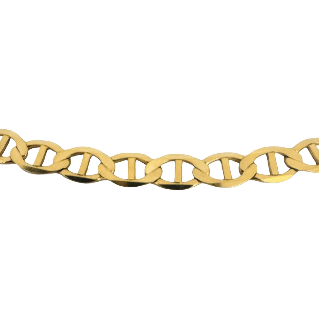 10k Yellow Gold 12.4g Solid Flat 5.5mm Mariner Link Chain Necklace 18"