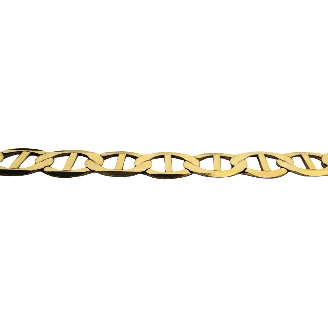 10k Yellow Gold 12.4g Solid Flat 5.5mm Mariner Link Chain Necklace 18"
