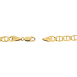 10k Yellow Gold 12.4g Solid Flat 5.5mm Mariner Link Chain Necklace 18"
