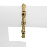 14k Yellow Gold 11.6g Ladies Vintage 7mm Bamboo Link Bracelet Turkey 7"