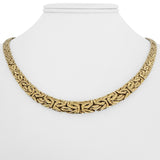 14k Yellow Gold 19.7g Thick Graduated Byzantine Link Necklace Turkey 19"