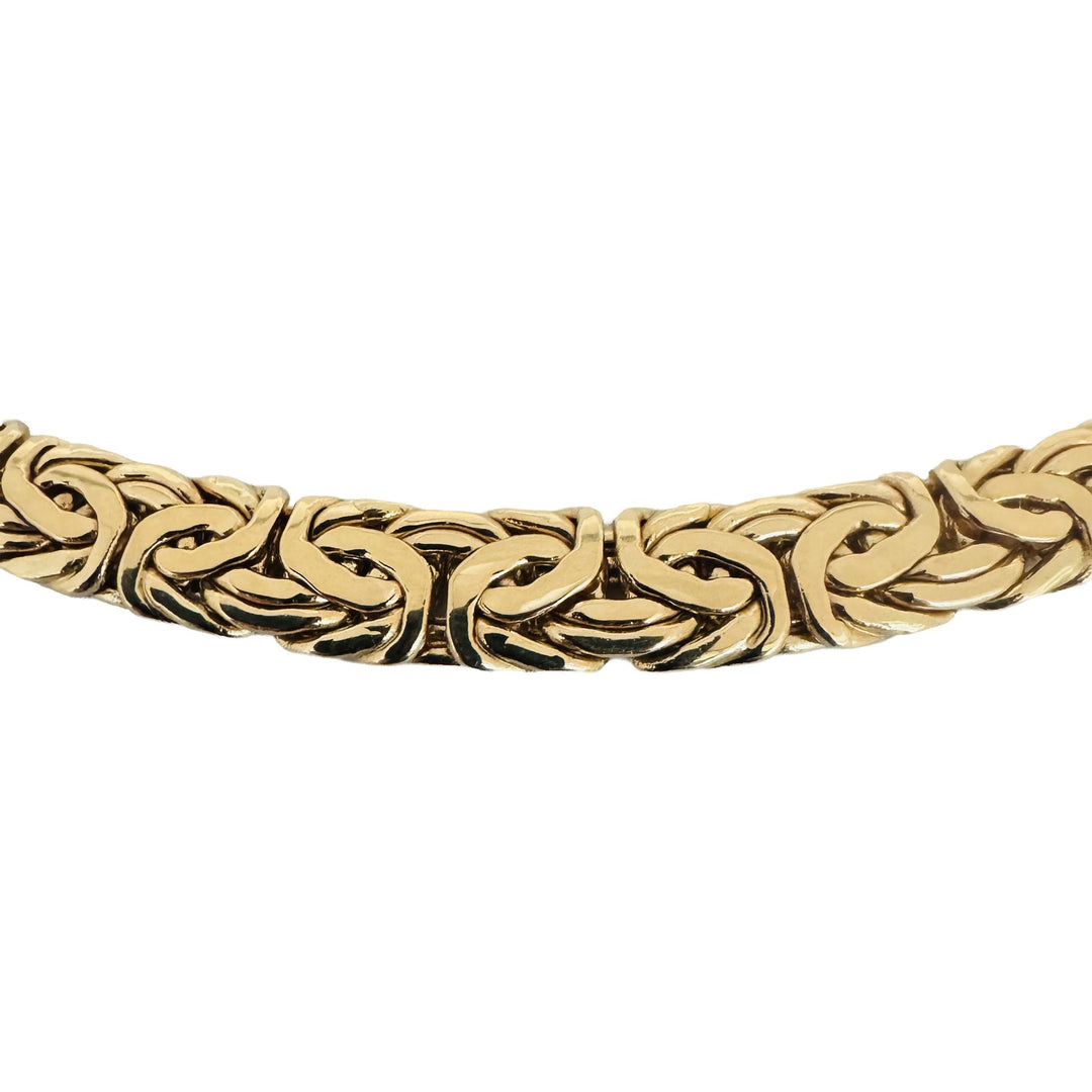 14k Yellow Gold 19.7g Thick Graduated Byzantine Link Necklace Turkey 19"