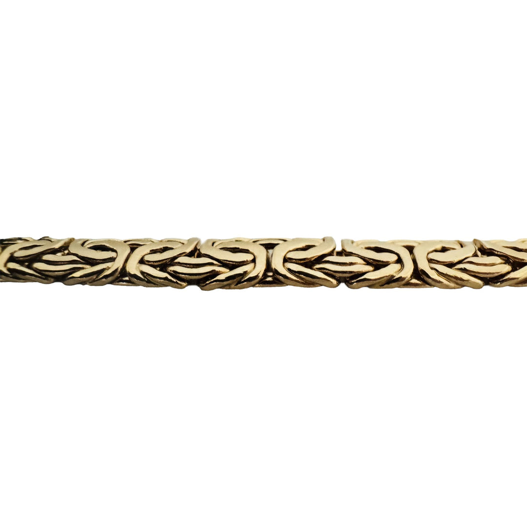 14k Yellow Gold 19.7g Thick Graduated Byzantine Link Necklace Turkey 19"