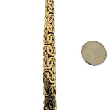 14k Yellow Gold 19.7g Thick Graduated Byzantine Link Necklace Turkey 19"