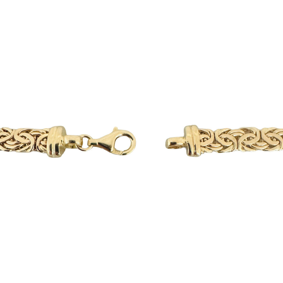 14k Yellow Gold 19.7g Thick Graduated Byzantine Link Necklace Turkey 19"