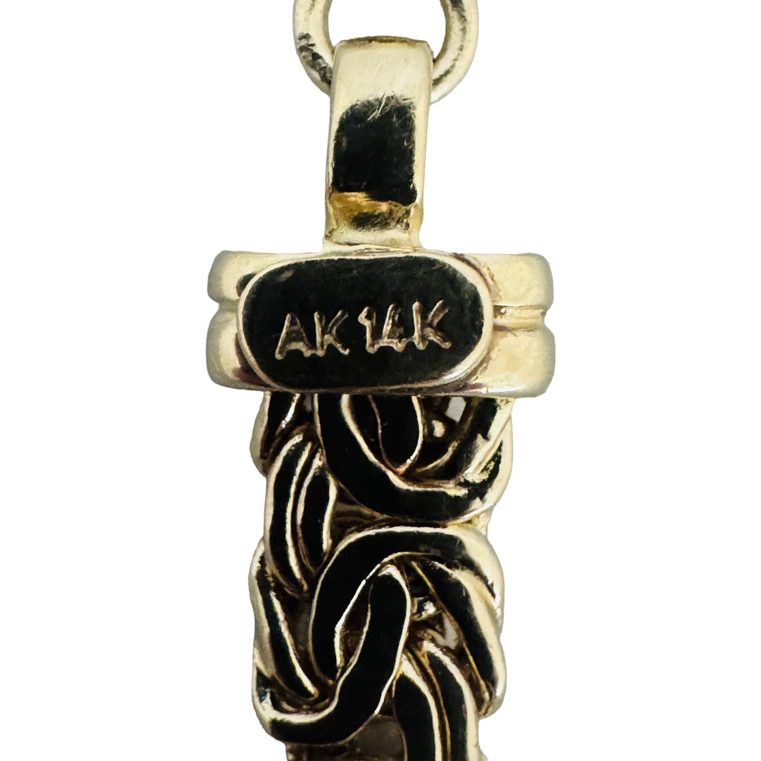 14k Yellow Gold 19.7g Thick Graduated Byzantine Link Necklace Turkey 19"