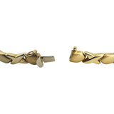14k Yellow Gold 10g Ladies 7mm Hugs and Kisses XO Link Bracelet Italy 8"