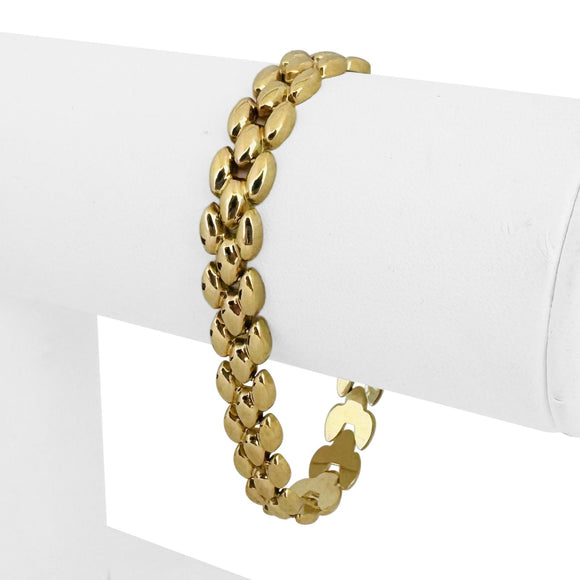 14k Yellow Gold 12g Ladies Polished 9mm Panther Link Bracelet Italy 7