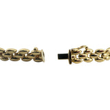 14k Yellow Gold 12g Ladies Polished 9mm Panther Link Bracelet Italy 7"