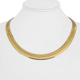 14k Yellow Gold 43.5g Heavy Thick 8.5mm Herringbone Link Necklace Italy 18"